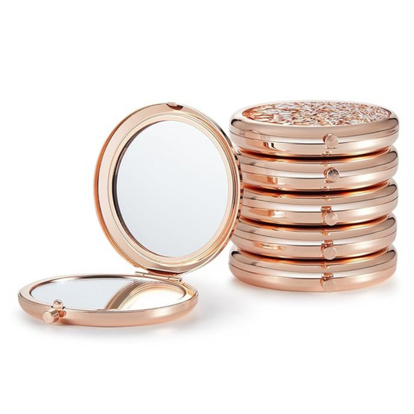 6-Pack Double-Sided 1X/2X Magnifying Round Metal Mirrors