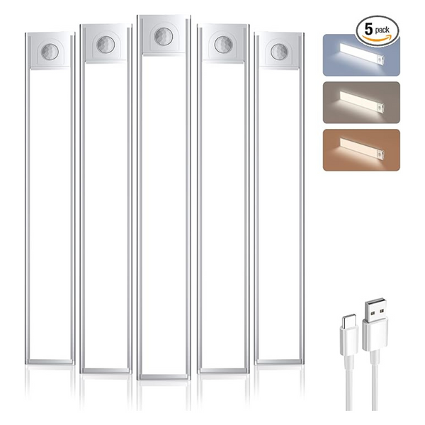 5-Pack Rechargeable 12" 50-LED Under Cabinet Lights