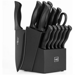 15-Piece HUNTER.DUAL Self Sharpening Kitchen Knife Set With Block