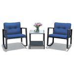 3-Piece Patio Wicker Rocking Bistro Set (5-Colors)