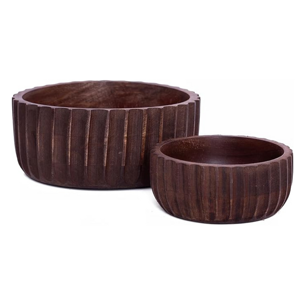 2 Pack Handmade Decorative Mango Wood Snack Bowl