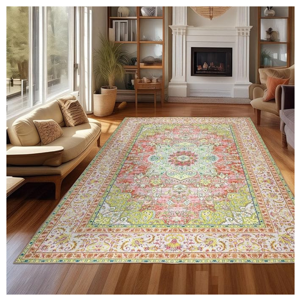 5'x7' Washable Vintage Distressed Boho Carpet