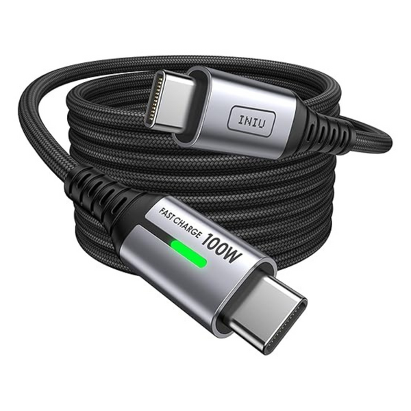Iniu 100W PD 5A 6.6 Ft Fast Charging Type C To Type C Cable