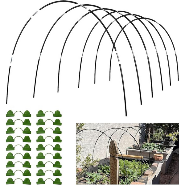 30-Piece Greenhouse Hoops Grow Tunnel with Pipes and Clamps