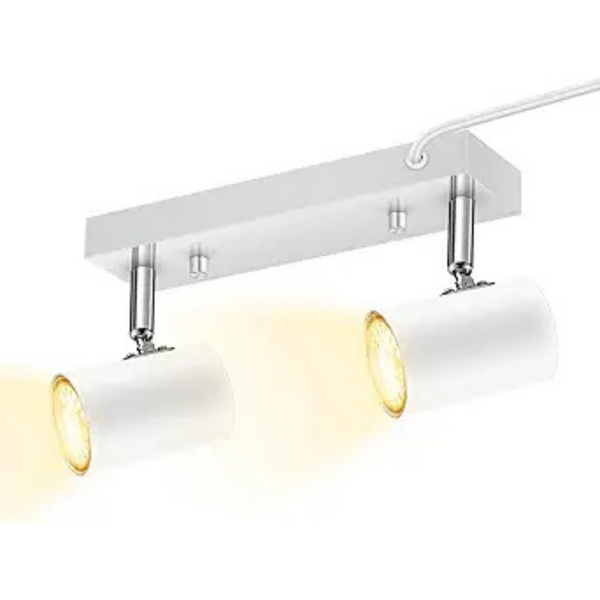 2 Way Flexible Plug in Ceiling Spotlight,15 ft Cord