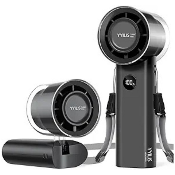 YYILIS Portable Foldable 5-Speed Rechargeable Handheld Turbo Fan