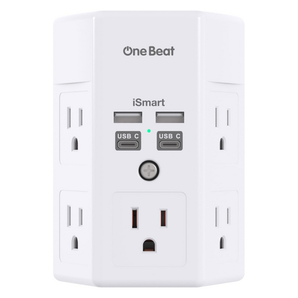 Wall Outlet Extender Surge Protector With 5-Outlets 4-USB Ports