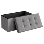 30" Songmics Mazie Folding Storage Ottoman Bench (Light Gray)