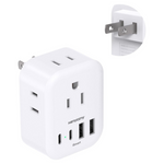 US To Japan Plug Adapter With 4 Outlets & 4 USB Ports