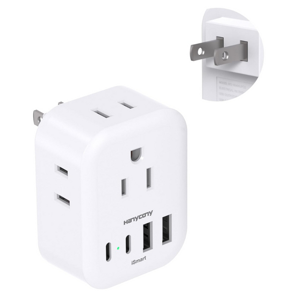 US To Japan Plug Adapter With 4 Outlets & 4 USB Ports
