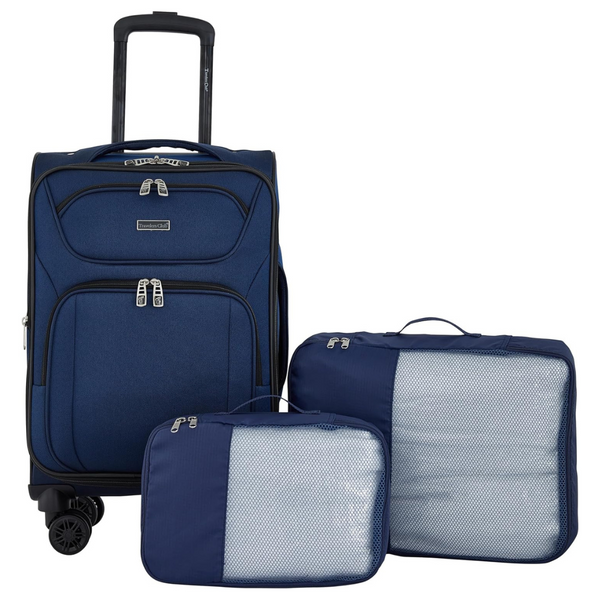 3-Piece Travelers Club Rolling Soft Side Travel Luggage Set