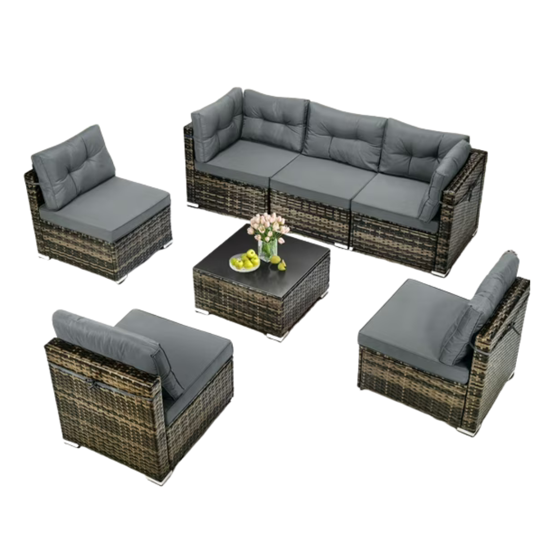Segmart 7-Piece Outdoor Rattan Sectional Sofa Set (Various)