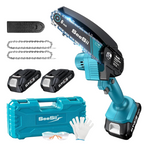 6" Seesii Mini Cordless Electric Hand Chainsaw With 2 x 21V Batteries