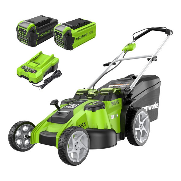 Greenworks 40V 20" Twin Blade Lawn Mower With 4.0Ah + 2.0Ah Battery