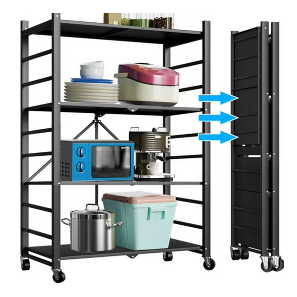 4-Tiers Adjustable Stainless Steel Storage Shelf Unit