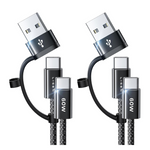 2-Pack Lisen 60W USB-C 3.3' Charger Cable