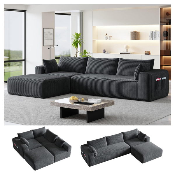 Domiqut 110" Modular Sectional L-Shape Couches With Chaise