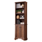OKD 6-Tier Wooden 72" Tall Farmhouse Bookshelf With Doors