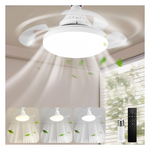 16" Retractable Ceiling Fans With 3200 Lumens Lights And Remote