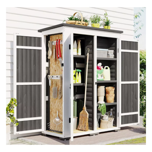 65.7" Waterproof Roof Garden Tool Storage Shed Cabinet