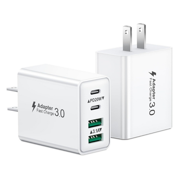 2 Pack 40W 4-Port Type C Fast Charging Block (Various)