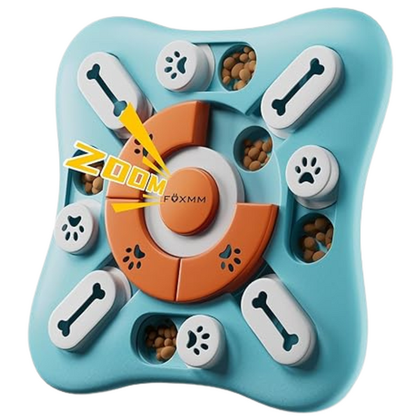 Foxmm Interactive Dog Treat Puzzle Toys W/ Squeak Design