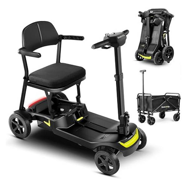 Scootngo 4 Wheel Lightweight Foldable Mobility Scooter