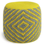 Recycled PET Polyester Kent Boho Round Woven Pouf