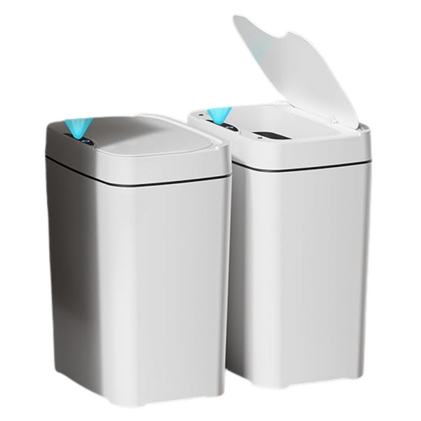 2-Pack 2.7 Gallon Automatic Bathroom Smart Trash Can With Lid