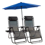 2-Pack JHK Zero Gravity Lounge Chairs With Adjustable Pillow & Cup Holder
