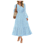 Women's Fall Long Sleeve Floral Maxi Dress (Various Colors & Sizes)