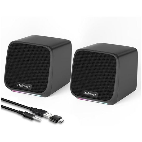 Uakinat USB Powered Desktop Computer Speakers W/ 3.5mm Aux