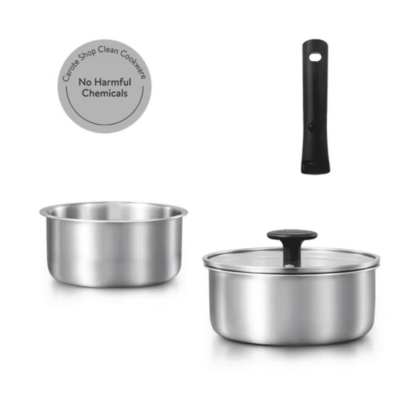 12-Piece Carote Detachable Handle Stainless Steel RV Cookware Set