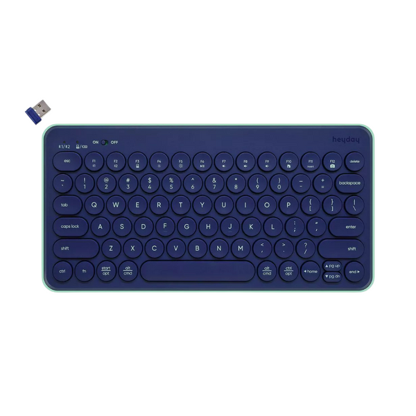 heyday Bluetooth Wireless Keyboard (Blue, Pink or Teal)