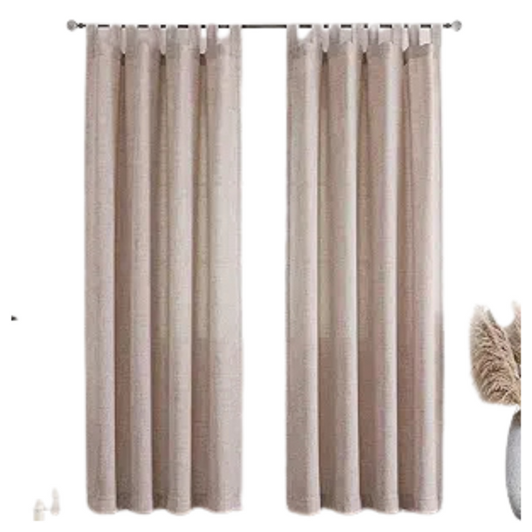 2-Panels 52"W x 84"L Lightweight Linen Curtains for Living Room