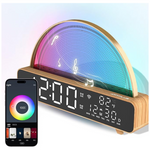 Wood Grain Base Light Alarm Clock with 13 Sounds
