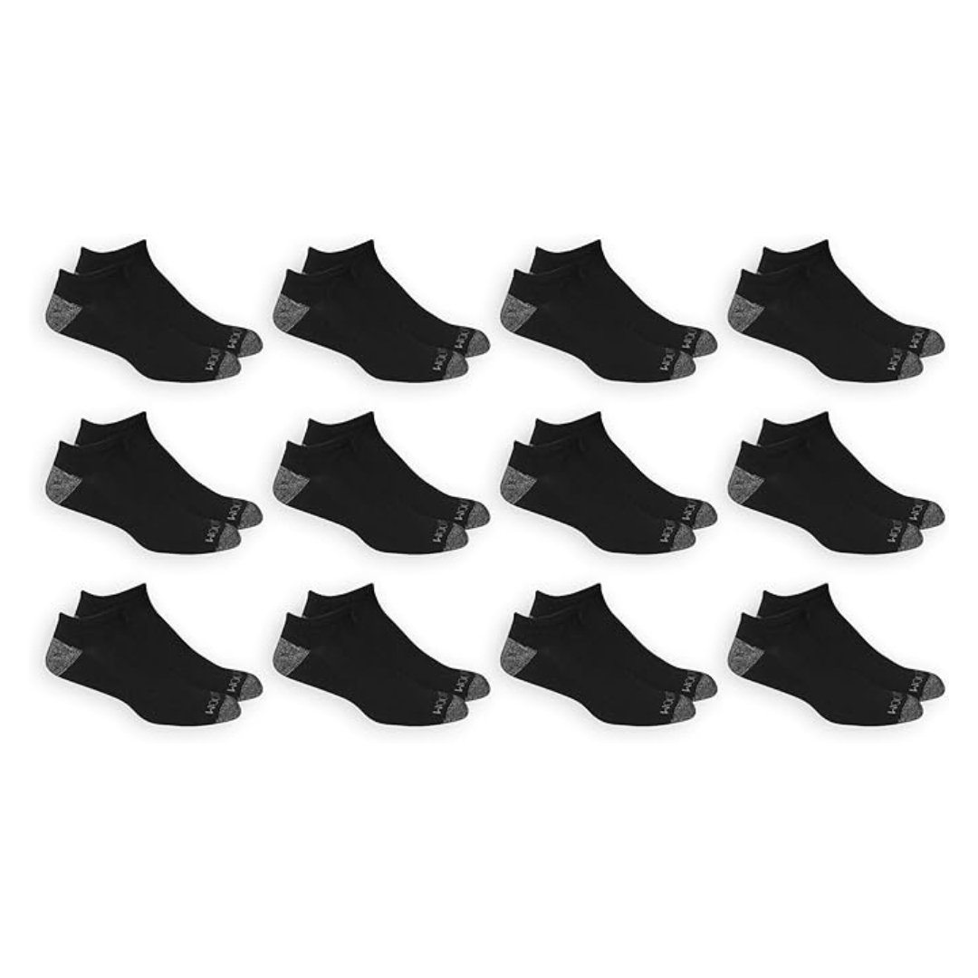 Fruit Of The Loom Men’s Dual Defense No Show Socks (12 Pack)