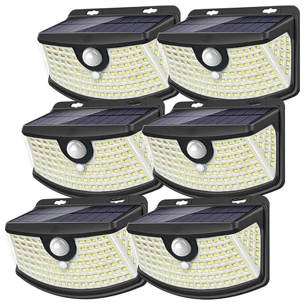 6-Pack 120-LED Solar Motion Sensor Lights With Light Reflector