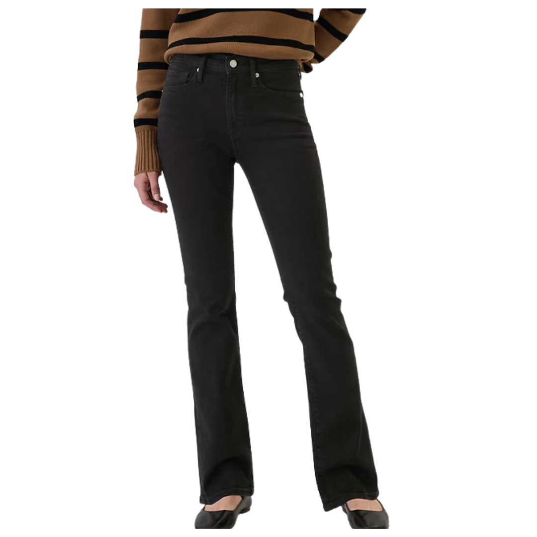 Gap Factory Women's Mid Rise Baby Boot Jeans (Black Wash)