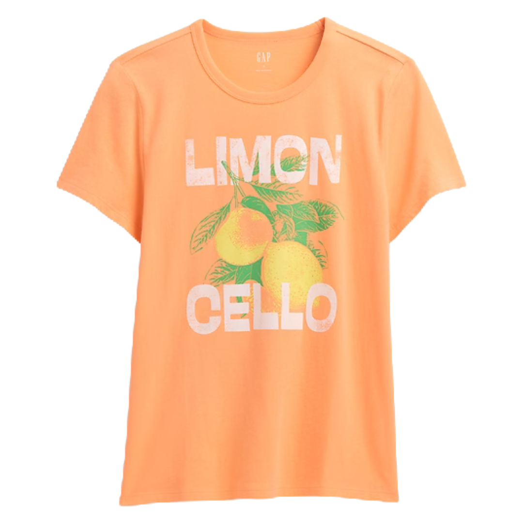 Gap Factory Women's Favorite Graphic T-Shirt (Orange Kiss Neon)