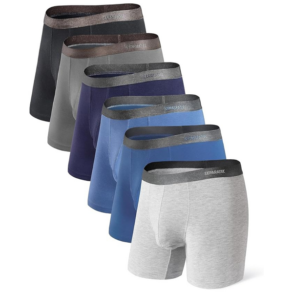 6-Pack Separatec Men's Breathable Boxer Briefs With Pouch