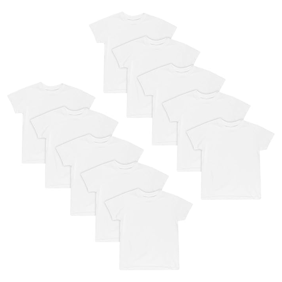 Hanes Boys’ EcoSmart Short Sleeve Undershirts (10 Pack)