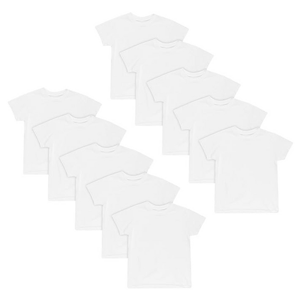 Hanes Boys’ EcoSmart Short Sleeve Undershirts (10 Pack)