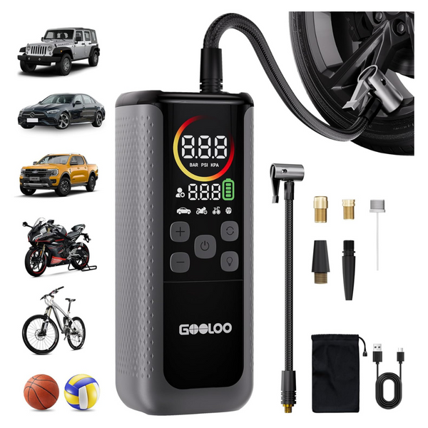 160 PSI 12V Dual Tire Inflator Portable Air Compressor W/ Pressure Gauge