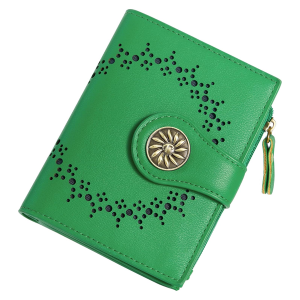 Women's Leather Bifold RFID Blocking Card Holder Wallet