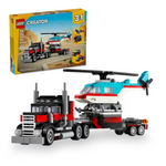 270-Pieces LEGO Creator 3 in 1 Flatbed Truck with Helicopter Toy (31146)