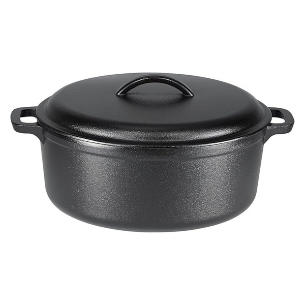 Amazon Basics Round Pre-Seasoned Cast Iron Dutch Oven Pot