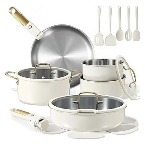 19-Piece Carote Tri-Ply Stainless Steel Cookware Set