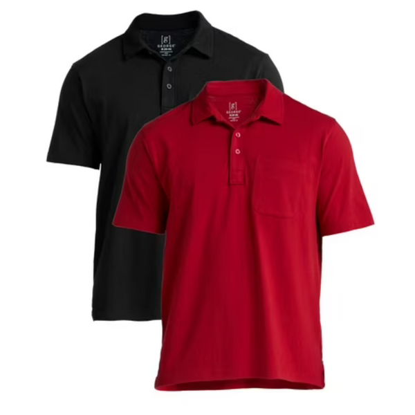 2-Pack George Men's & Big Men's Short Sleeve Jersey Polo with Pocket