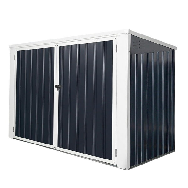 Linkhoo 2 Galvanized Steel Large Trash Cans Storage Shed